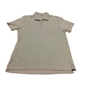 Faherty Short Sleeve Terry Cloth Polo Shirt Mens M Seafoam Green Cotton Polyeste